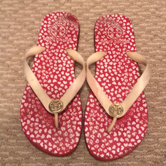 Tory Burch Flip Flop with Hearts - Picture 1 of 2